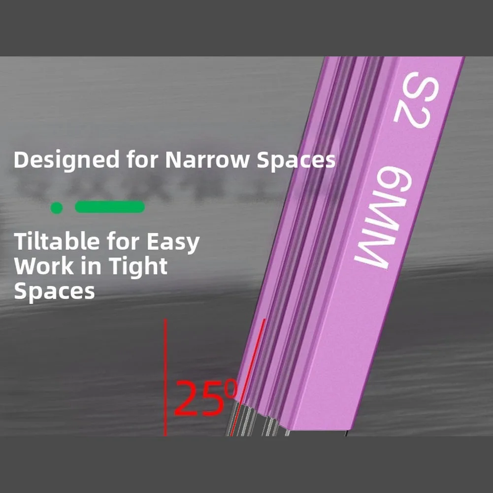 9 Piece Color Coded L Shaped Hex Key Set with Magnetic Ends and 25 Degree Angled Heads 1.5 2 2.5 3 4 5 6 8 10mm