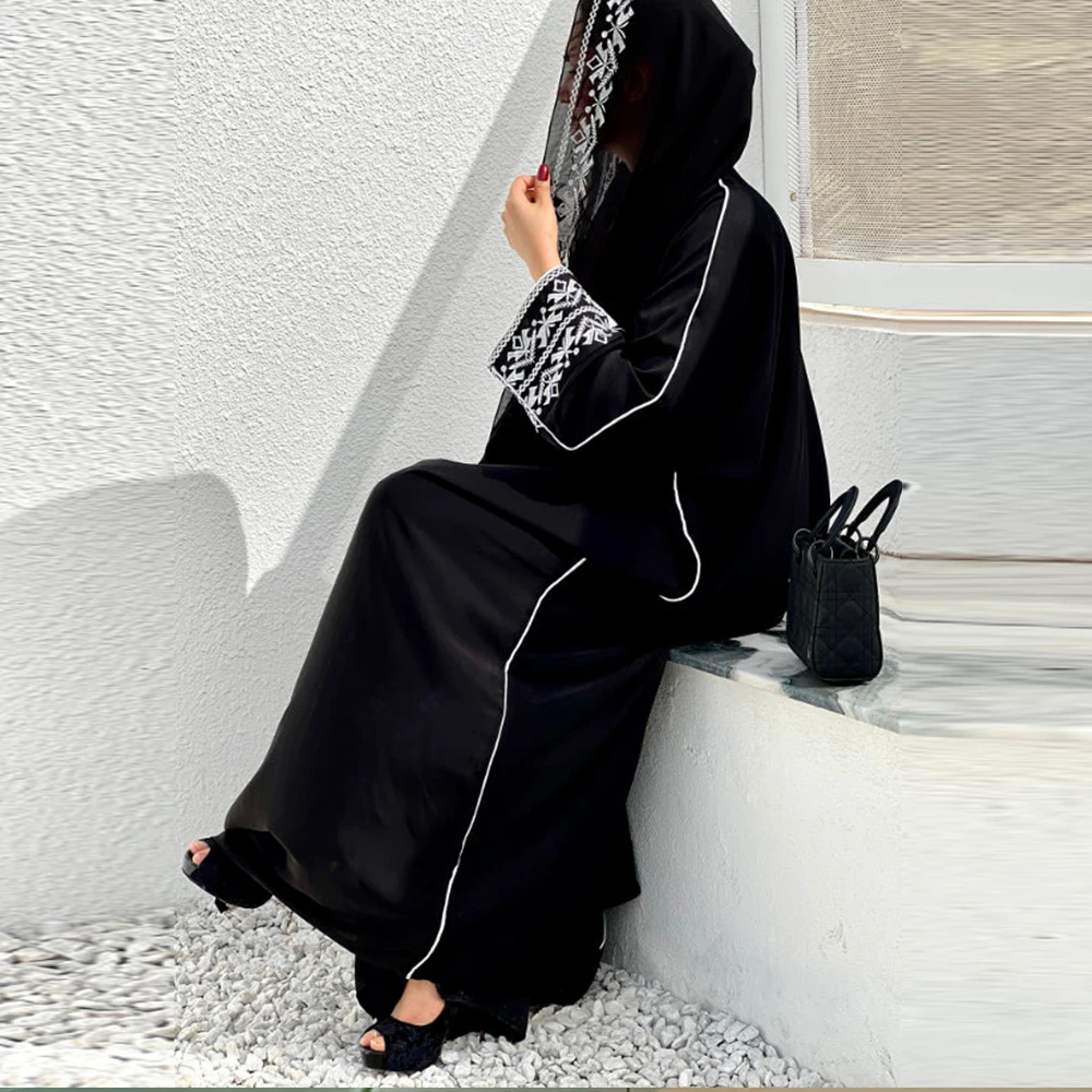 2024 New Muslim Clothing Hijab Abayas For Women Arab Ramandan Eid Embroidery Open Modest Festival Abaya Dubai Kaftan Dresses