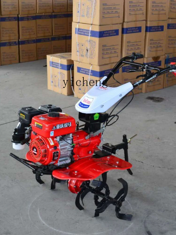 Zk Diesel Four-Wheel Drive Mini-Tiller Small Ground Turning Machine Manufacturer Small Walking Rotary Cultivator