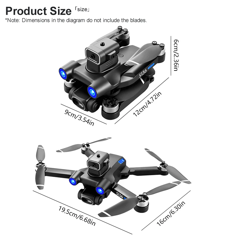 Gps Positionering S136 Drone Met Optische Flow Positionering, Dual Hd Instelbare Camera 'S, 360 ° Obstakel Vermijden.