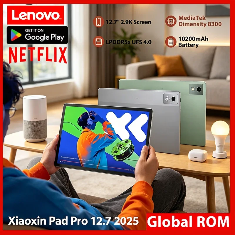 New Original Lenovo Xiaoxin Pad Pro 2025 2.9k Resolution 144Hz LCD MTK Dimensity 8300 12.7inch Big Tablet 10200mAh WIFI Android