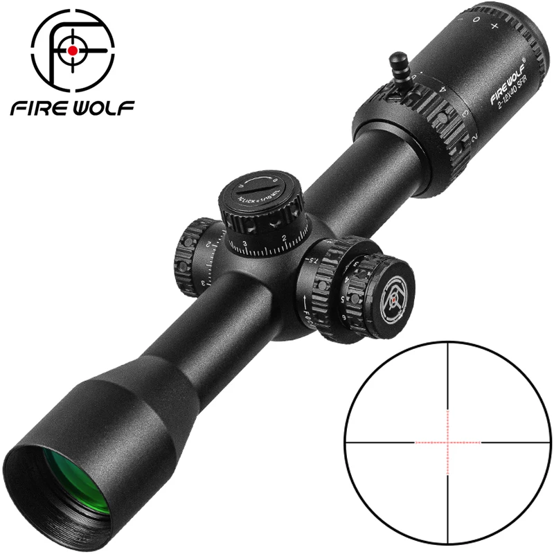 

FIRE WOLF 2-12x40 SFIR Telescopic Sights Hunting for Rifle Tactical Riflescopes Airsoft Air Gun SFP PCP Scope