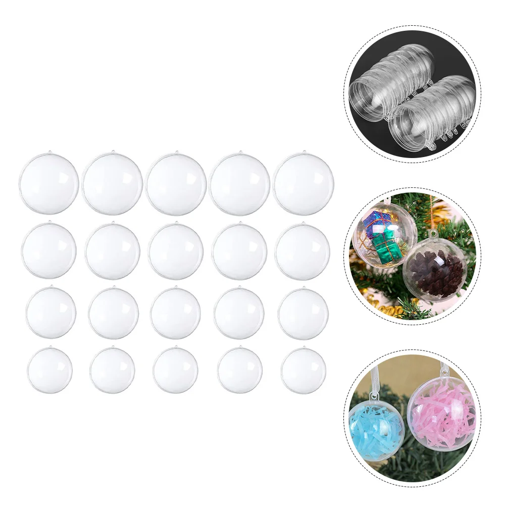 

40Pcs Christmas Clear Ball Ornament Plastic Fillable Ball Decorative Hanging Baubles for Tree Fence Railing Holiday Party Xmas