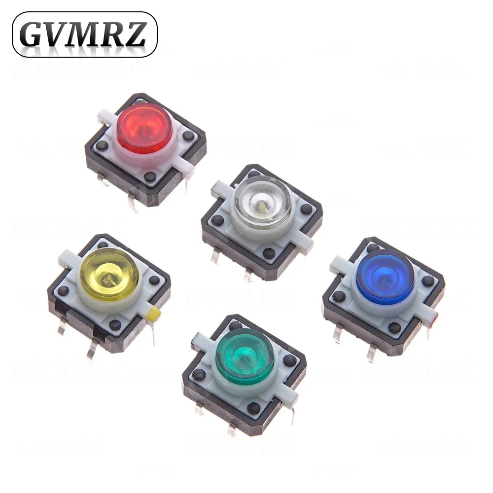 5 قطعة 12X12X7.3 اللمس مفتاح بـزر دفع لحظة اللباقة LED 5 اللون 12X12X7.3 مللي متر 12*12*7.3 مللي متر #4