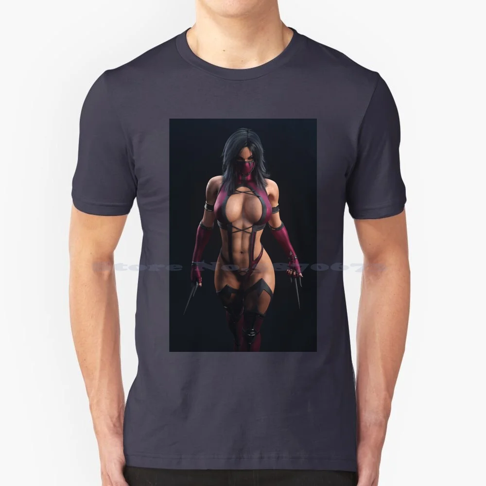 Mileena T Shirt 100% Cotton Tee Game Mortal Kombat Mileena Kitana Warrior Jade Noob Saibot Bi Han Sub Zero Scorpion Case Galaxy