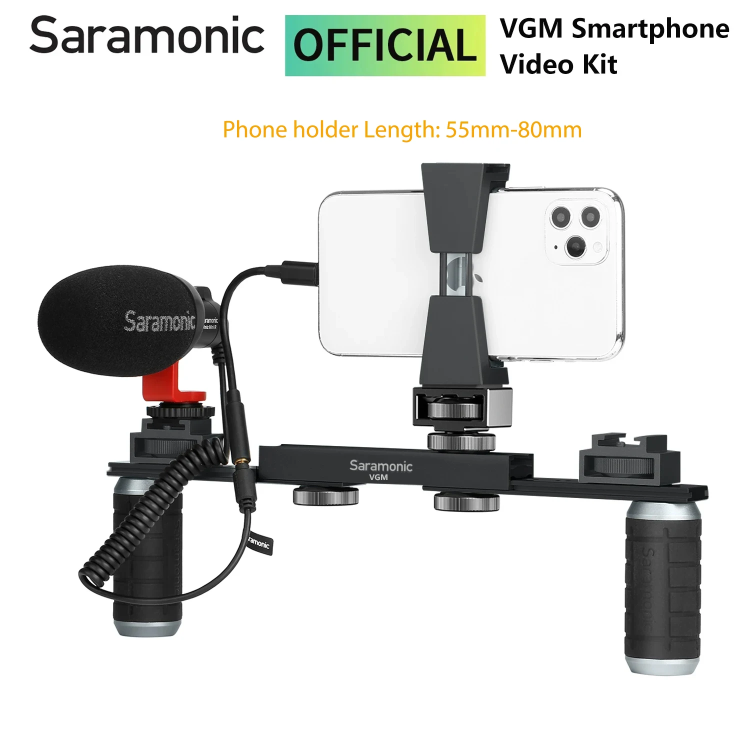 

Saramonic VGM Smartphone Video Kit with Stabilizing Rig and Microphone for Content Creators Vloggers Smartphone Videographers