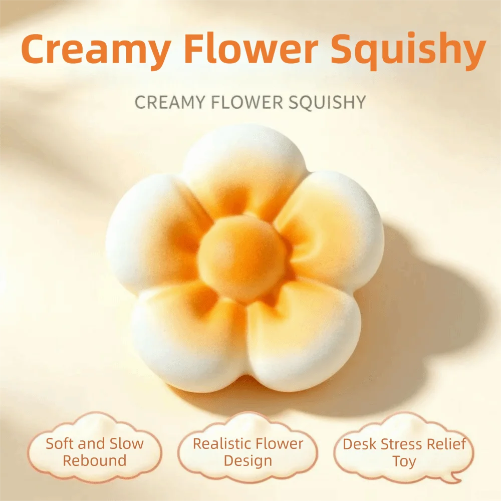 Squeeze Toy Simulation Flower Squeeze Toy Creative Flower Shape Cute Slow Rebound Pinch Toy PU Slow Rising Squishy Toy Children