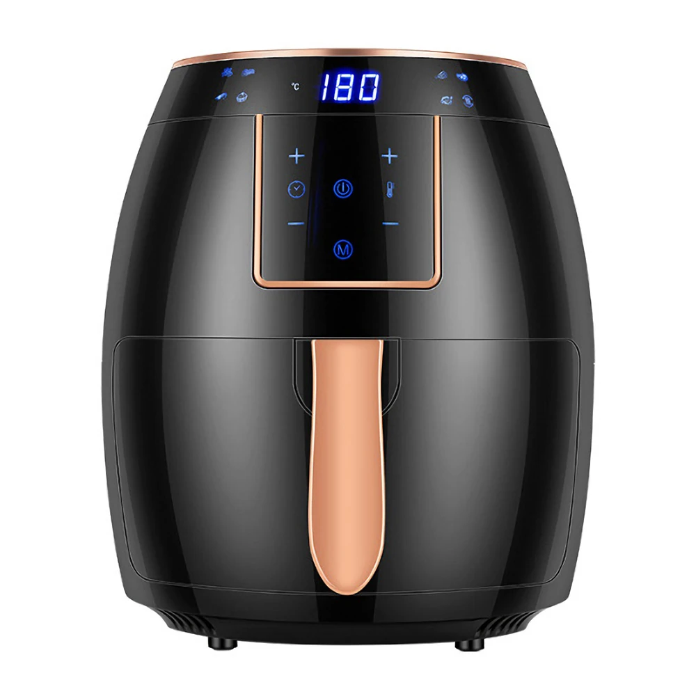 Air Fryer 5.5L Household Large Capacity 1300W Big Firepower Timing Touch Screen LCD Electric Air Fryer with Bakeware