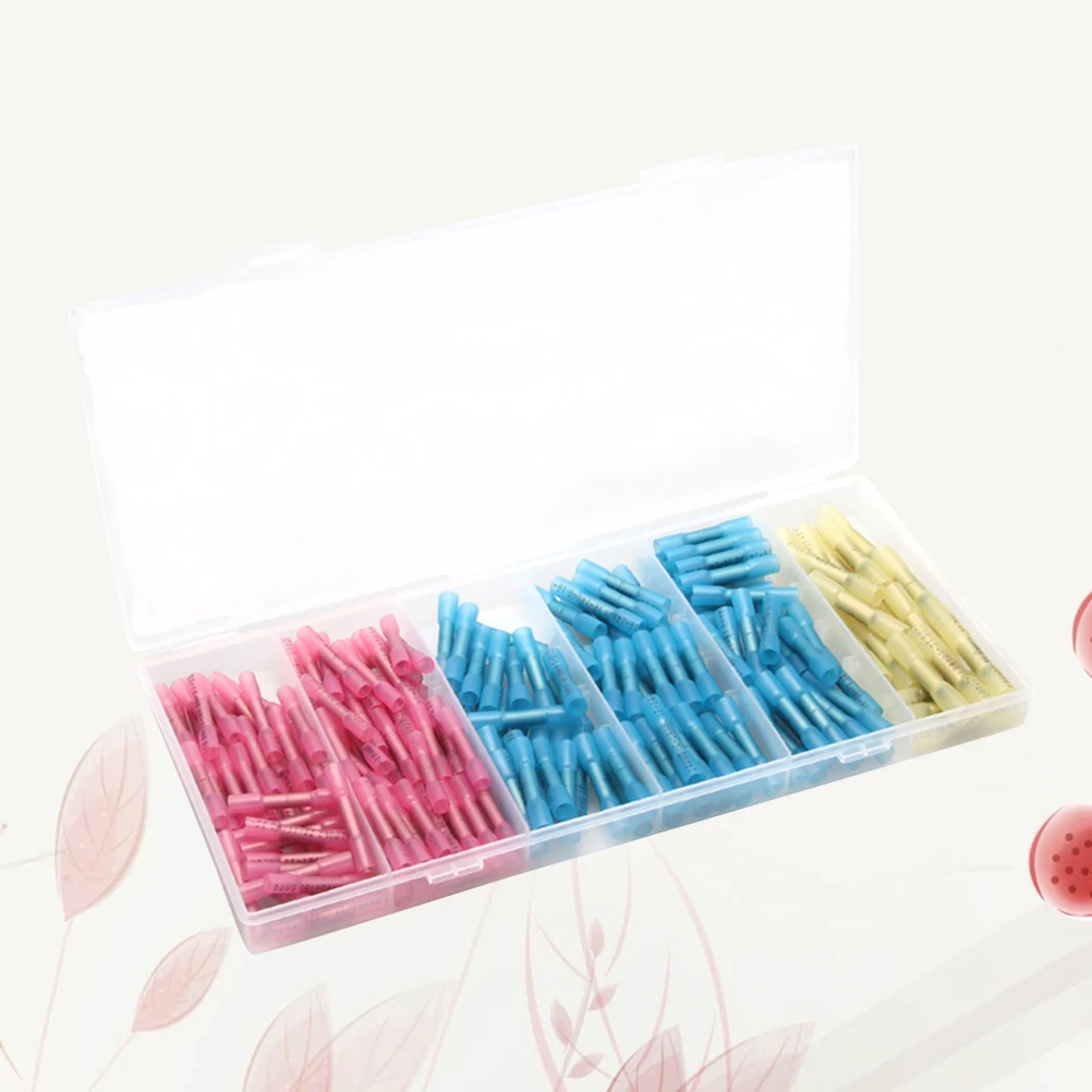 

200 pcs Waterproof Insulated Crimp Terminals 3 Sizes Flat Marine Auto Connectors Heat Shrink Tube Set Tubing Sleeve Wrap