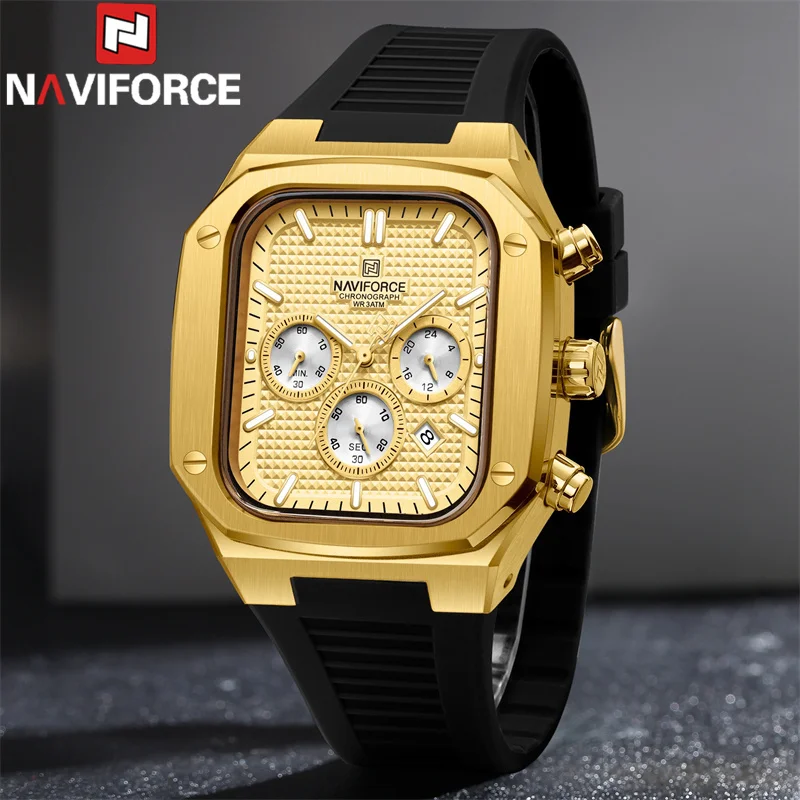 NAVIFORCE Men Watch Sport Original Army Wristwatch Top Brand Luxury Business Chronograph Military Quartz Male Clock Gift 8037