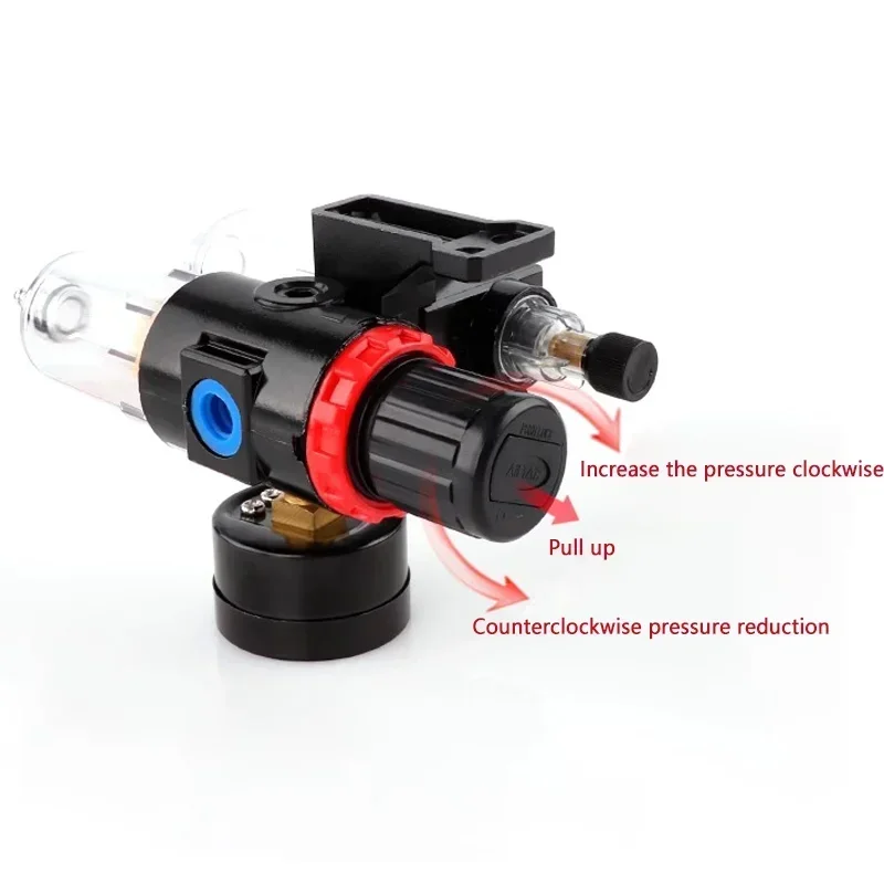 Pneumatic Air Compressor Filter Regulator AFC2000, Oil Water Separator AFR2000 + AL2000 G1/4, Reduce Pressure with Lubricants