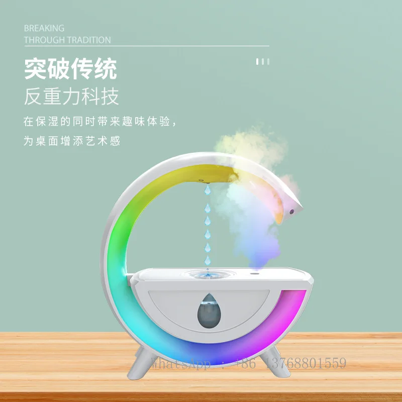 Rain Cloud Humidifier Colorful Atmosphere Light Household USB Night Light Water Droplet Backflow Anti Gravity Humidifier