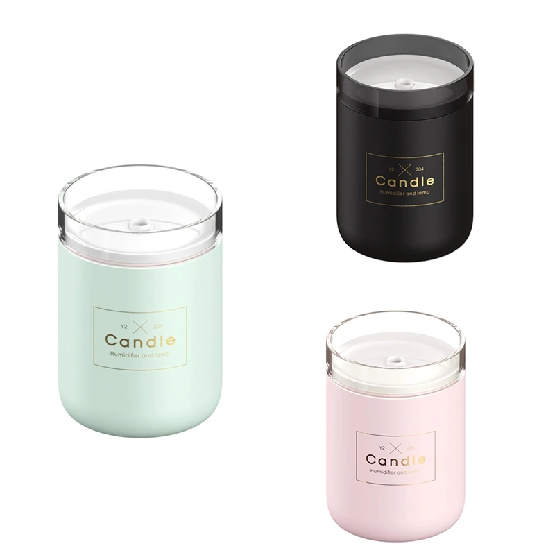 Umidificador de ar LED Vela Ultrassônica Névoa Fria Difusor de Óleo Essencial USB Aroma Lâmpada Purificador de Carro Fogger