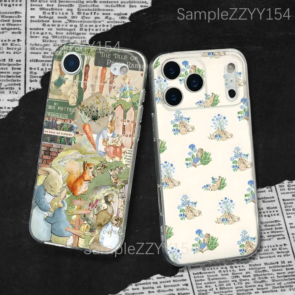 

Peter Bunny Rabbit Phone Case For iPhone 17,16,15,14,13,12,11 Pro,Max,Plus,X,XS,XR,SE4,E Mini Transparent Soft Cover