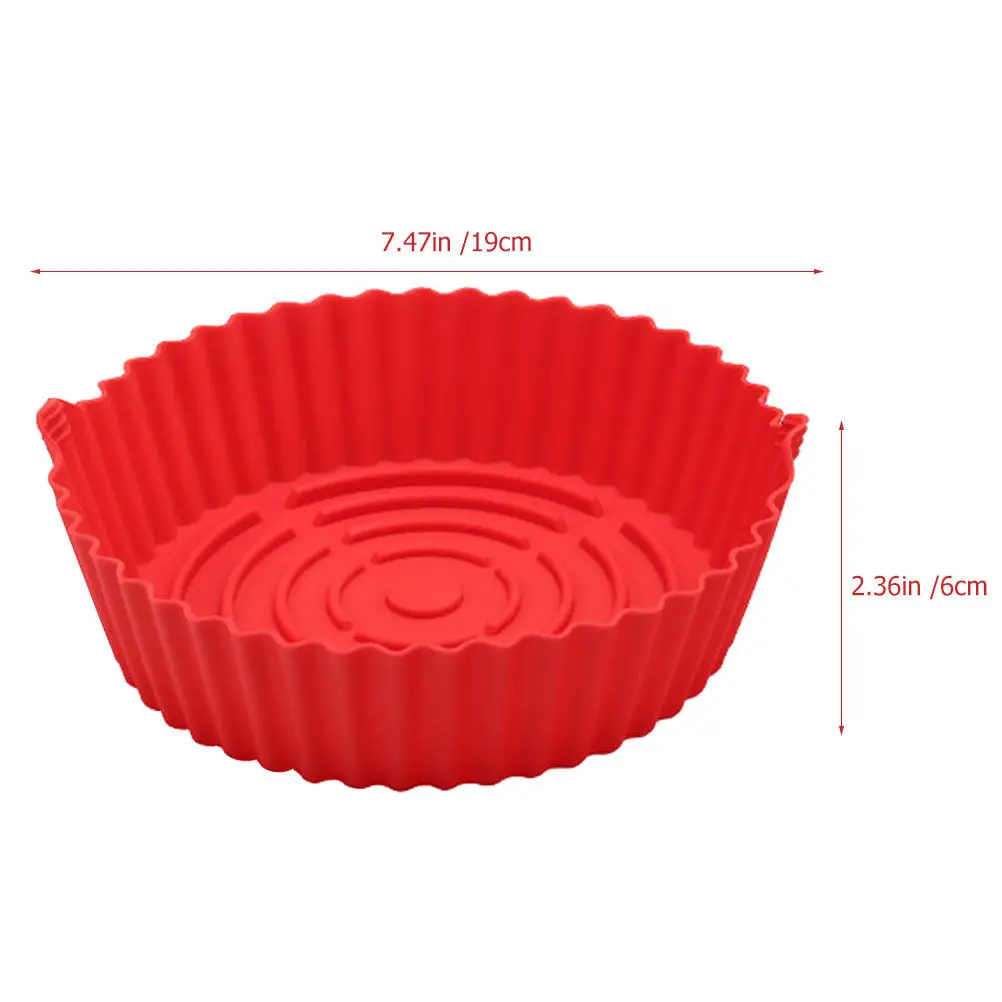 Non-Stick Air Fryer Silicone Pot Double Handle Reusable Baking Pan Easy Clean Mat Kitchen Accessory - view 2