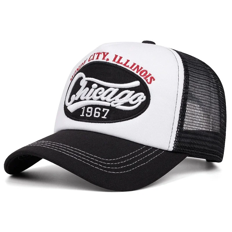 1967 letter embroidered baseball cap breathable mesh truck driver cap men's and women's outdoor sports event mesh cap image 5