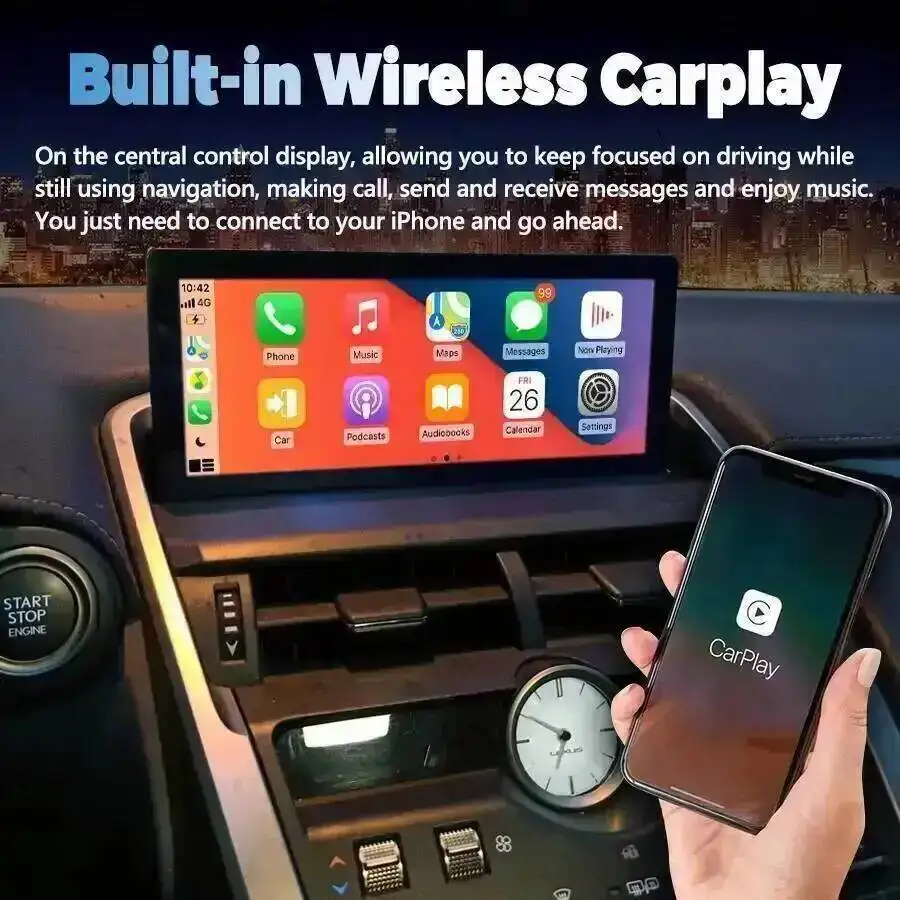 Multimedia Video Player Head Unit Navigation Android touch screen Wired Car Play Auto For Lexus NX NX200 NX200T NX300h 2014-2021