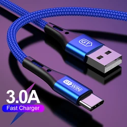 GTWIN  3A USB Cable Type C Cable Fast Charging Cord for Samsung S10 S9 USB C Phone Charging Wire Fast Charge Data Cable