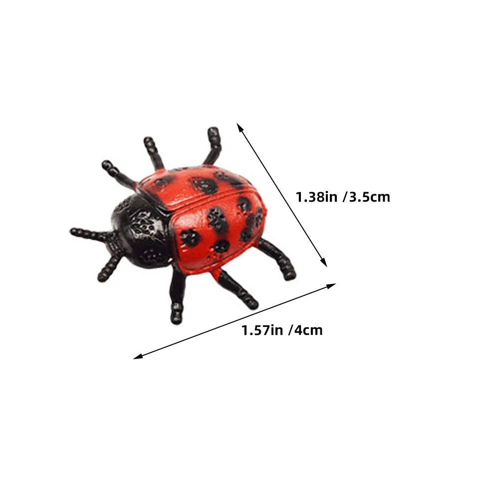 24Pcs Vivid Simulation Ladybug Prank Supplies for Spooky Decor Pranks Kids Playtime Halloween Themed Party Favors Small Plastic