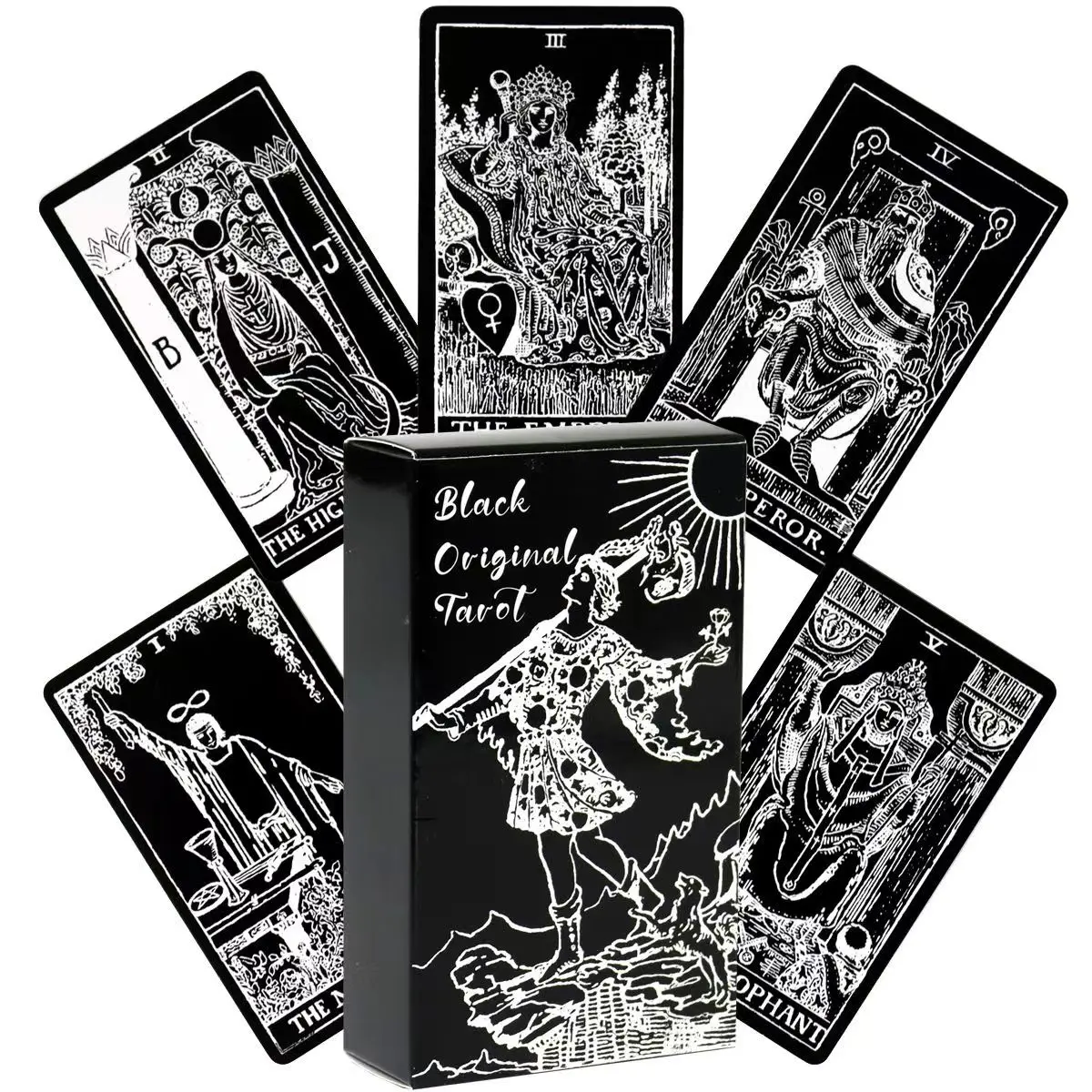 10.3*6cm Black and White Rider Tarot Deck 78 Pcs Tarot Cards for Beginners Rider-waite Tarot System Pocket Size