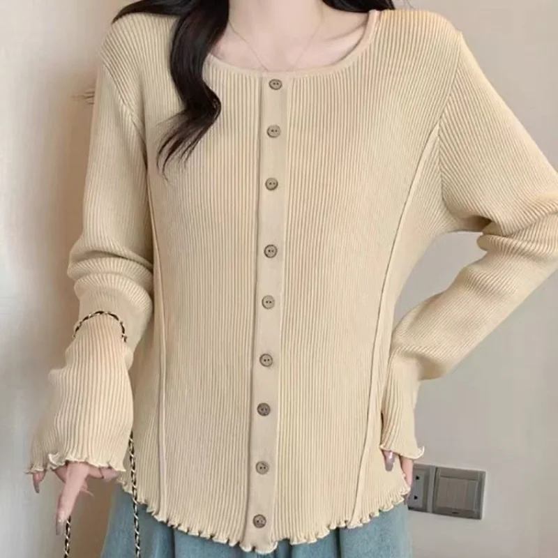

Autumn and Winter New Large Elegant All match Design Solid color Bottom Shirt Women's Look Thin Women's Top