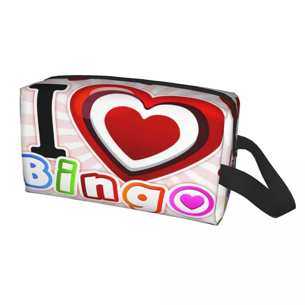 Cute Bingo Paper Game Travel Toiletry Bag Women Cosmetic Makeup Bag Beauty Storage Dopp Kit