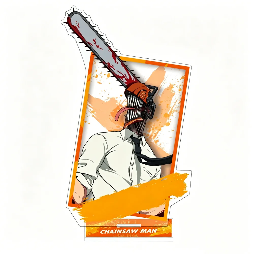 Pochita Chainsaw Man 2026 New Full Set Acrylic Stand Keychain Denji Aki Angel Devil Reze Suit Style Photo Frame Merch
