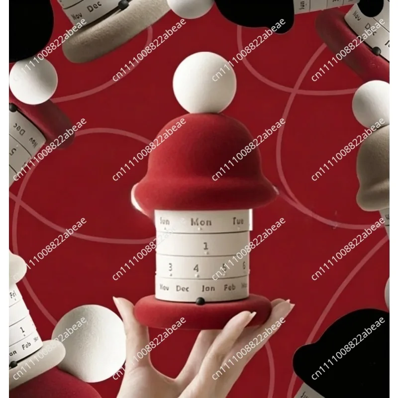 Perpetual calendar desk calendar rotatable calendar Christmas gift Bedroom bedside decoration ornament