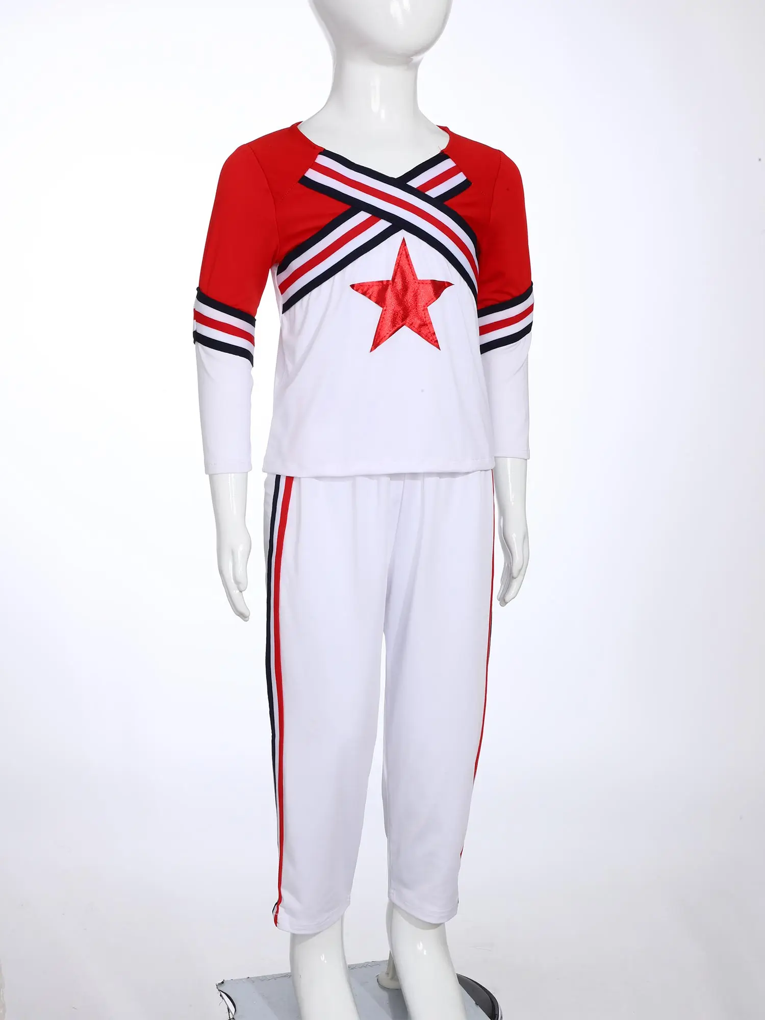 チアリーディングユニフォーム 男の子用 子供用 チアダンス衣装 チアリーダーコスチューム 学校応援 チアリーダーユニフォーム チームセット