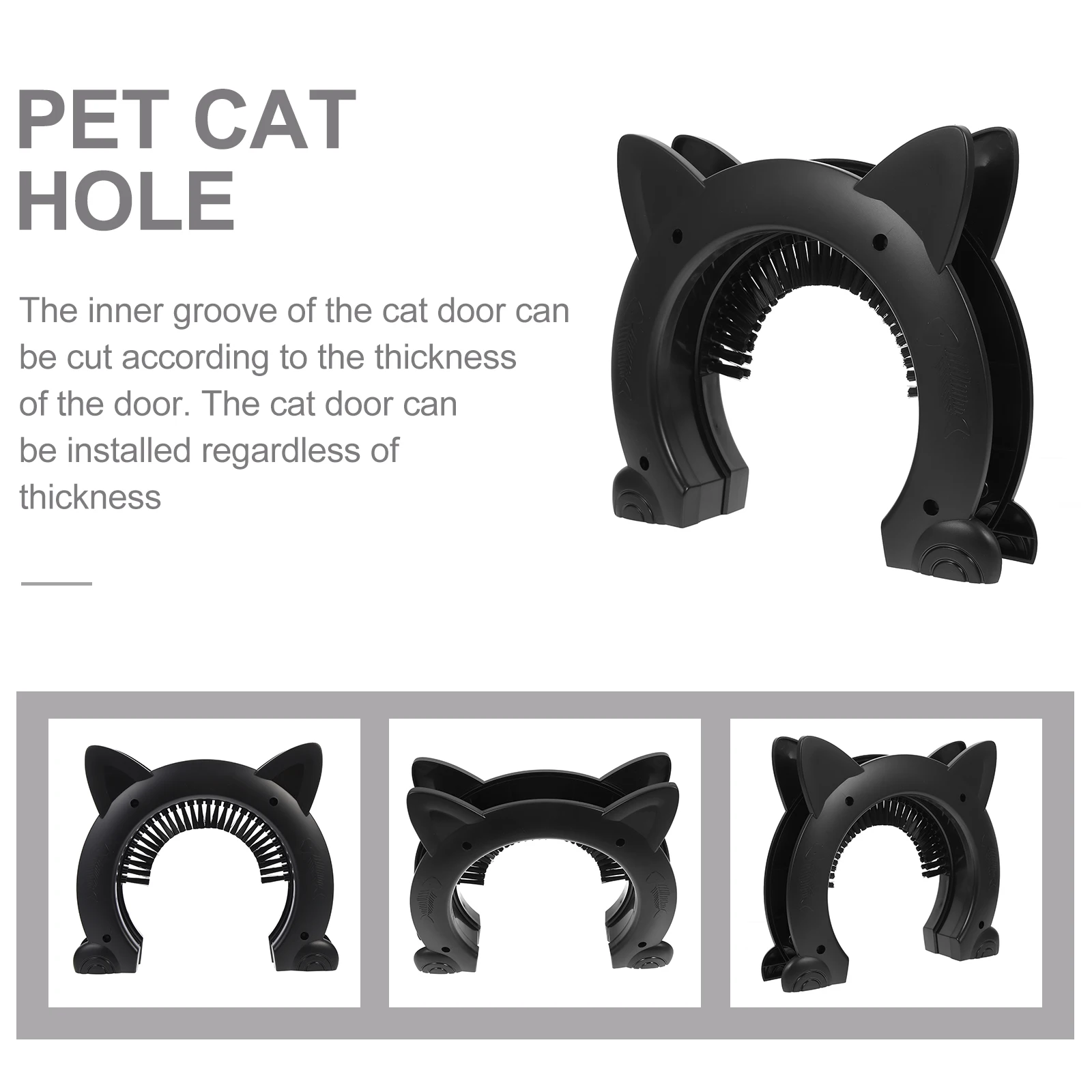 

Cat Gate Door Insert Window Flap Scratches Indoor Screen Black Pet for Dogs Doors