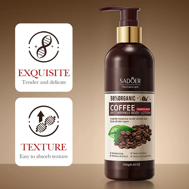 SADOER Coffee Anti-Wrinkle Body Lotion 260g Hydrating Moisturizing Firming Body Care