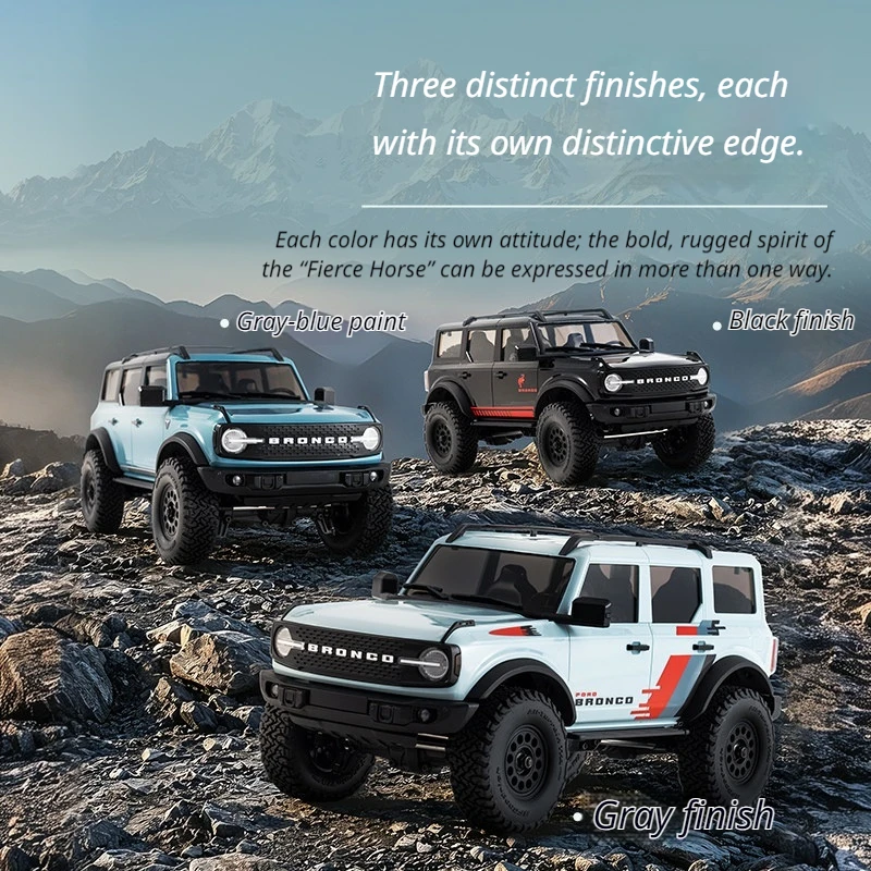 FMS 1/18 FCXII Bronco RC Crawler, Brushed 4WD Off-Road Rock Crawler All Terrain Remote Control Model Car For Adult Outdoor Hobby