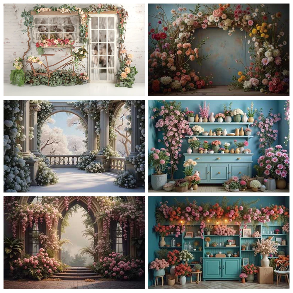 

Bohemian Arch Wall Photography Backdrop Boho Wedding Birthday Flowers Photo Background Adult Art Portrait Photo Studio Props