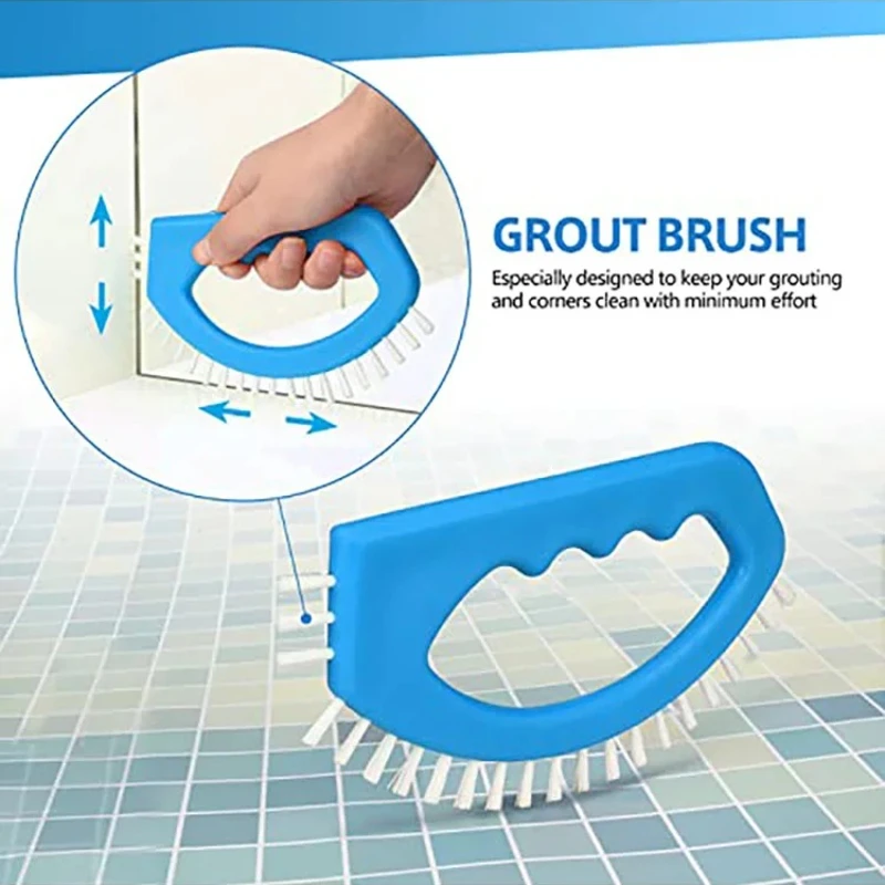 Gap Brush Hard Plastic Scrub Brush Bathroom Kitchen Tiles Dense Bristles Heavy Duty Non Slip Ergonomic Handle Cleaning Tool Clea