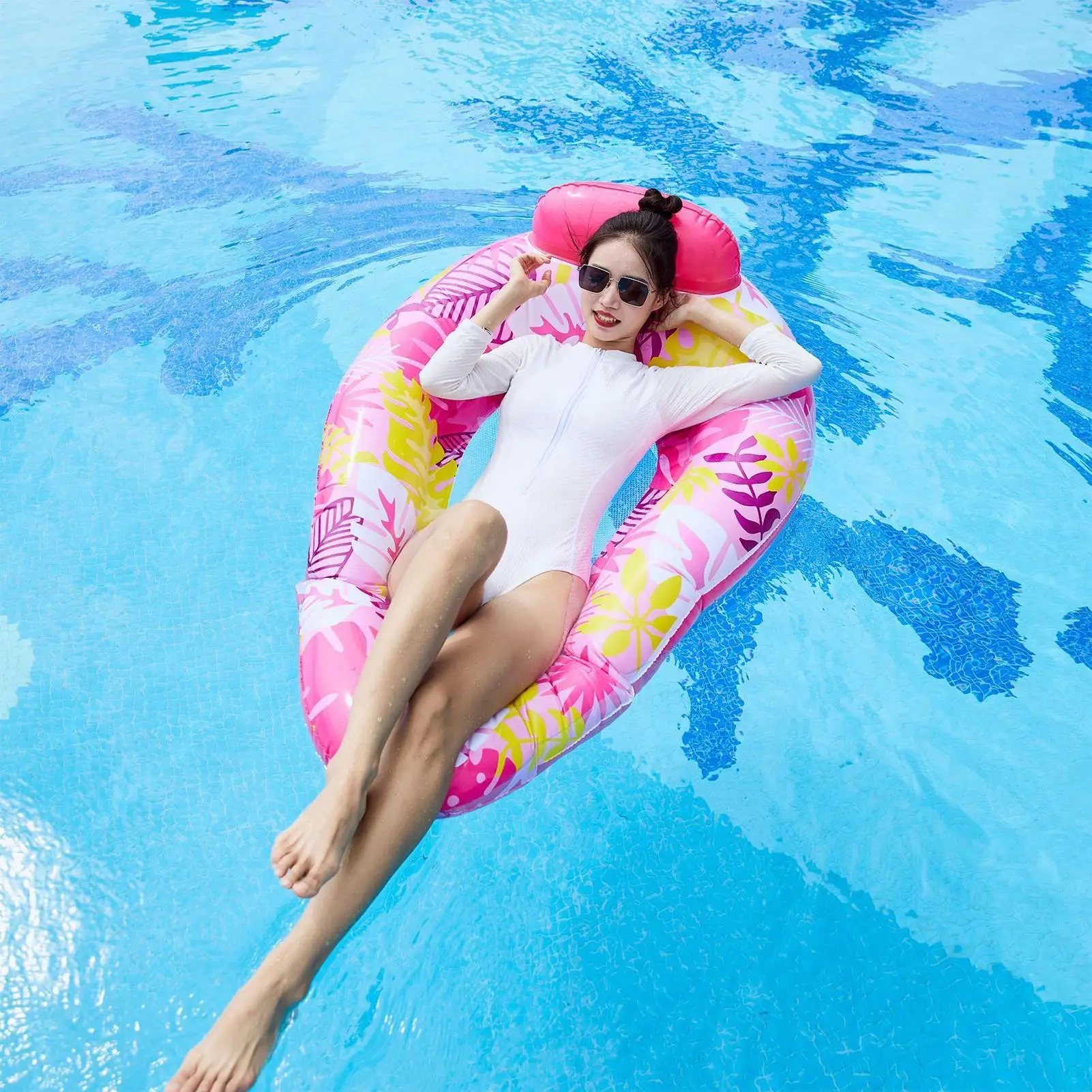 Pool Raft Inflatable Floats For Pool Floating For Adults Swimming Mat Lounger For Water Outdoor River Party Tanning Backyard