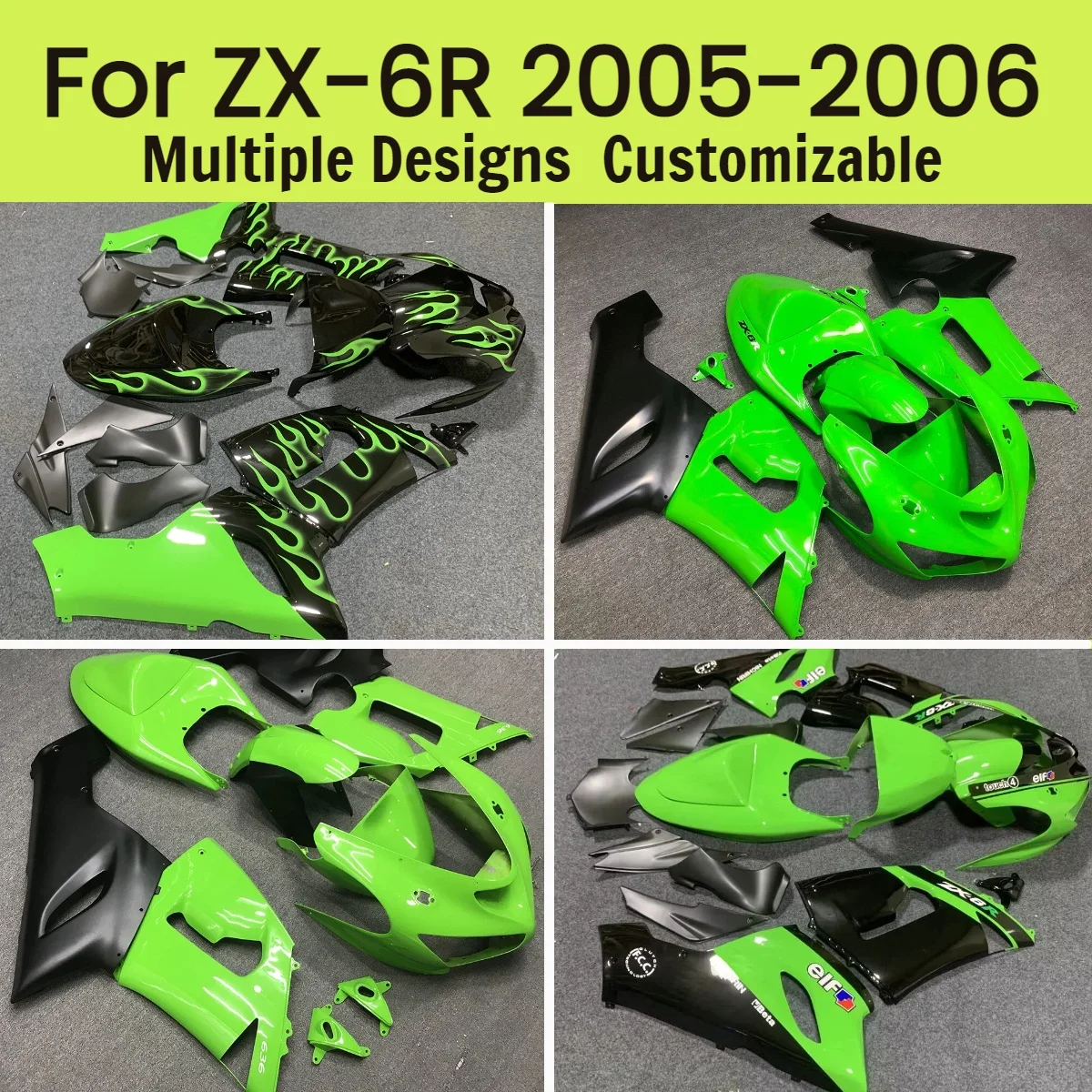 For Kawasaki ZX6R 2005 2006 Best Unique Fairing Kit ZX-6R 05 06 Motorcycle Fairings Bodywork Panel Set Fit