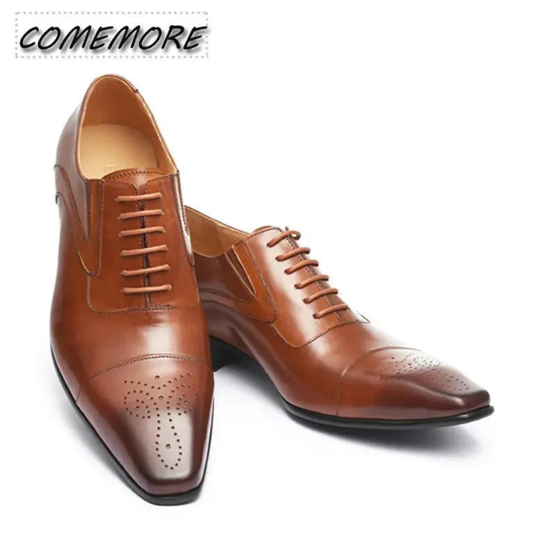 Men\'s Dress Shoes Fashion Wedding Dress Formal Luxury Mens Social Office Leather PU Party Business Shoes Spring Autumn 2024 New