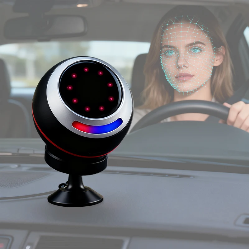 AI Driver Monitor System (DMS) All-in-1 plug & play 24H Fatigue Sleepy Reminder 1080P Camera,Real-Time Alerts for All vehicles