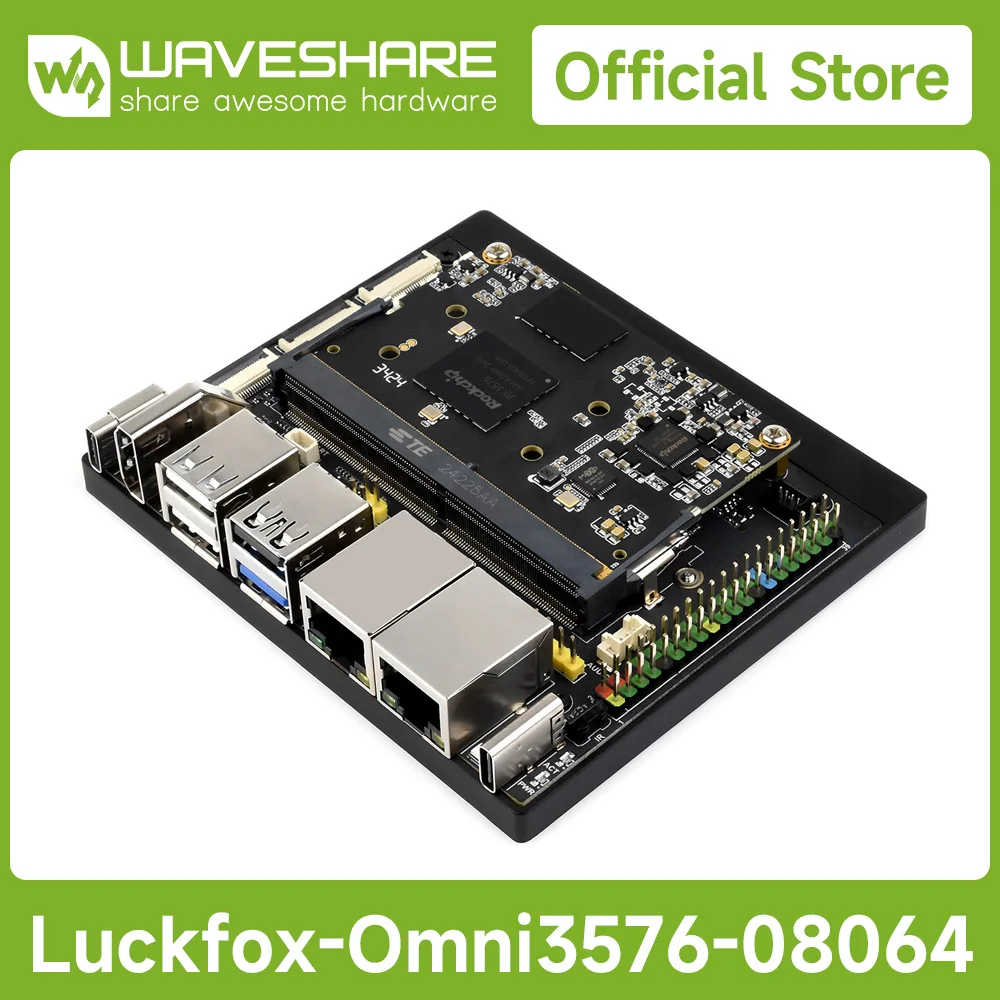 

Waveshare Luckfox Core3576 Edge Computing Development Board, Rockchip RK3576 Octa-Core 2.2GHz,Features A big.LITTLE Architecture