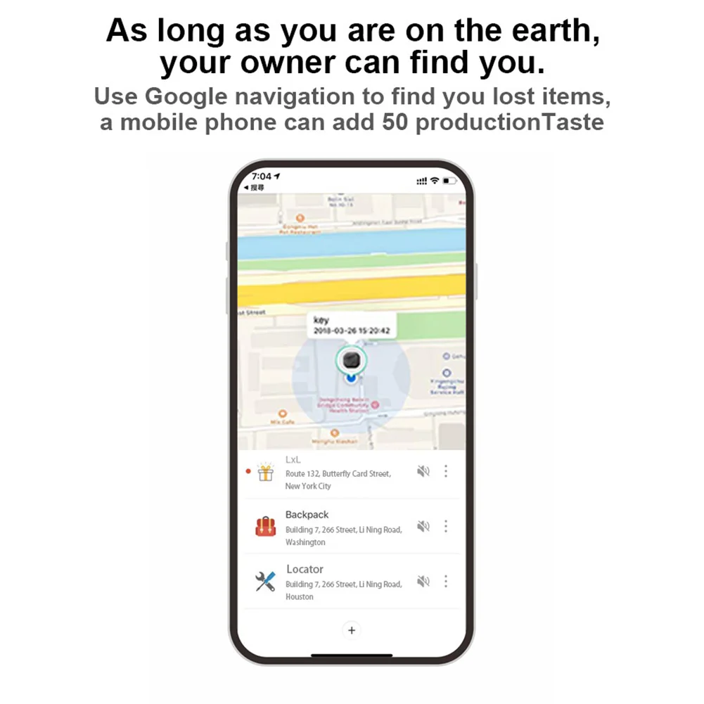جهاز تعقب لاسلكي صغير بنظام تحديد المواقع ، متوافق مع بلوتوث ، علامة تسجيل التطبيق الذكي ، مناسب للآيفون
