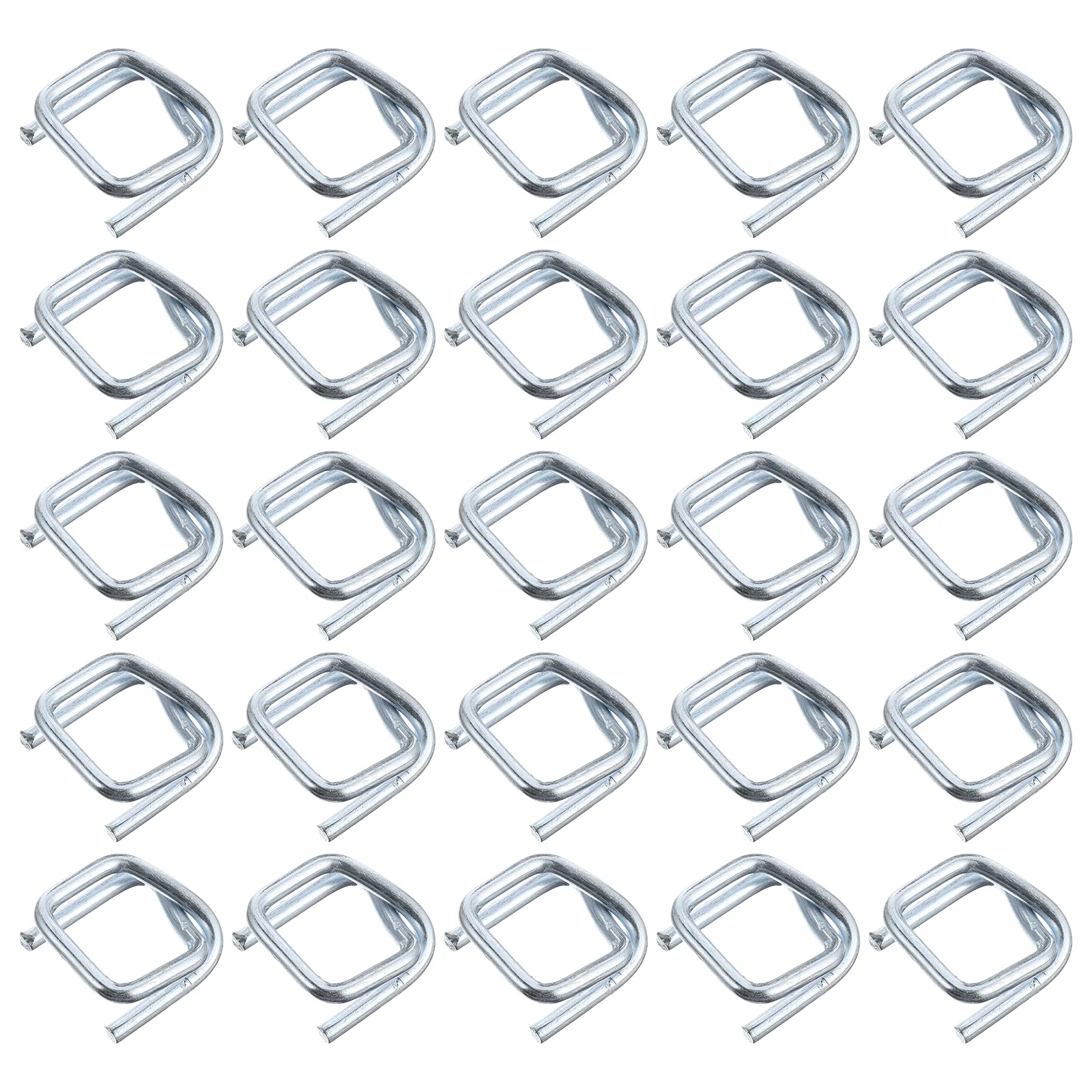 

100pcs Heavy Duty Metal Strap Wire Buckles For Cord Strapping Packaging Cross Buckle Hardware Fastener Silver