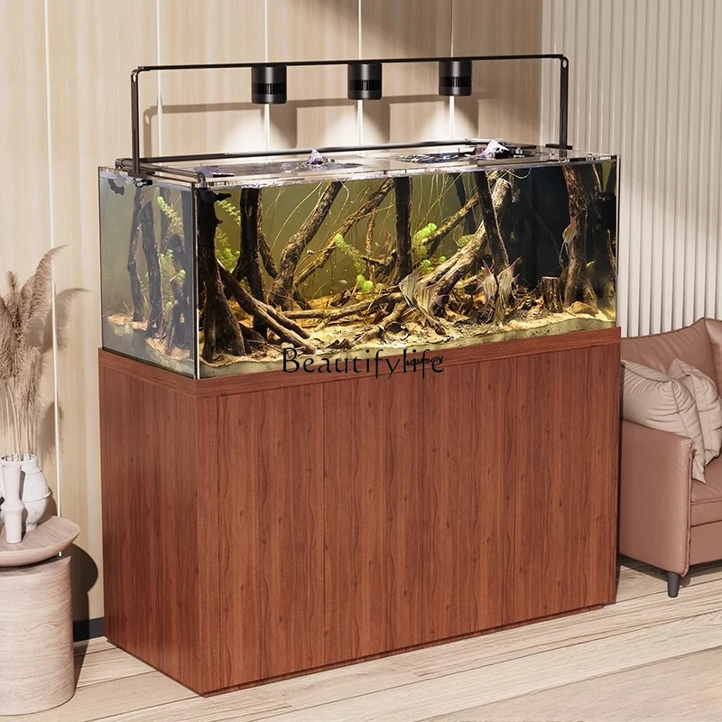 

**Medium and large living room landscaping stream bottom filter dragon tank ultra-white glass aquarium