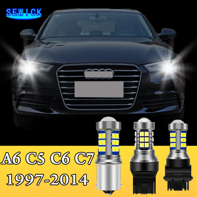 2x Dual Mode LED Blinker + Tagfahrlicht DRL Zubehör Für Audi A6 C5 C6 C7 1997-2014 2005 2006 2009