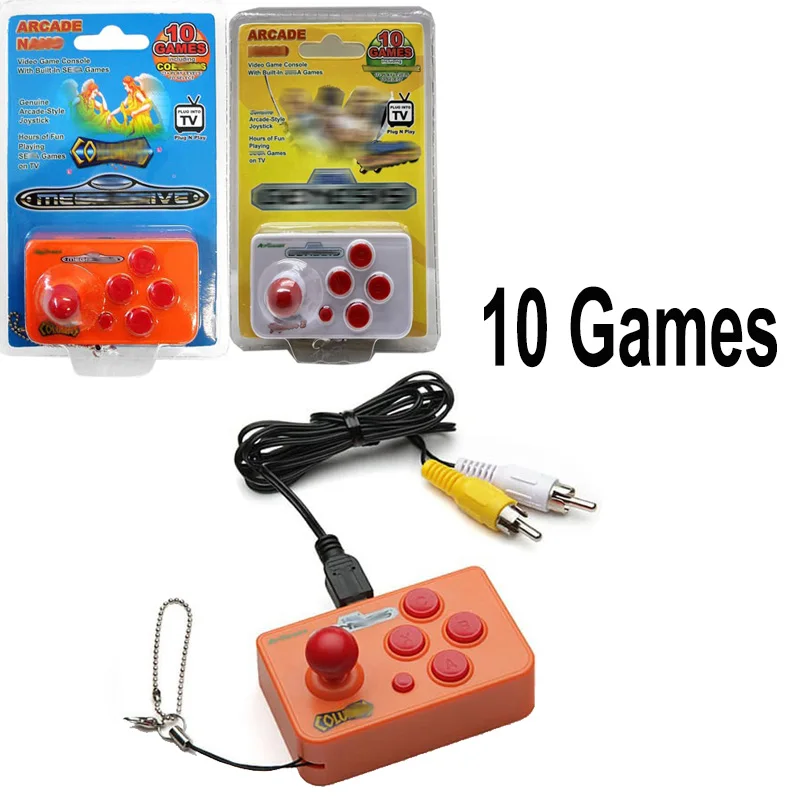 Mini consola de videojuegos Arcade, Joystick, 10 juegos, 17 niveles de juego, Plug N Play, reproductor de juegos portátil para Sega Arcade, salida Nano AV