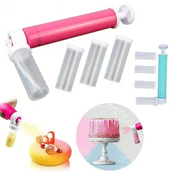 Cake Decorating Pump Kit for Glitter Powder and Airbrush Effects Refillable Containers for Baking Cake Icing and Sugar Sprays
