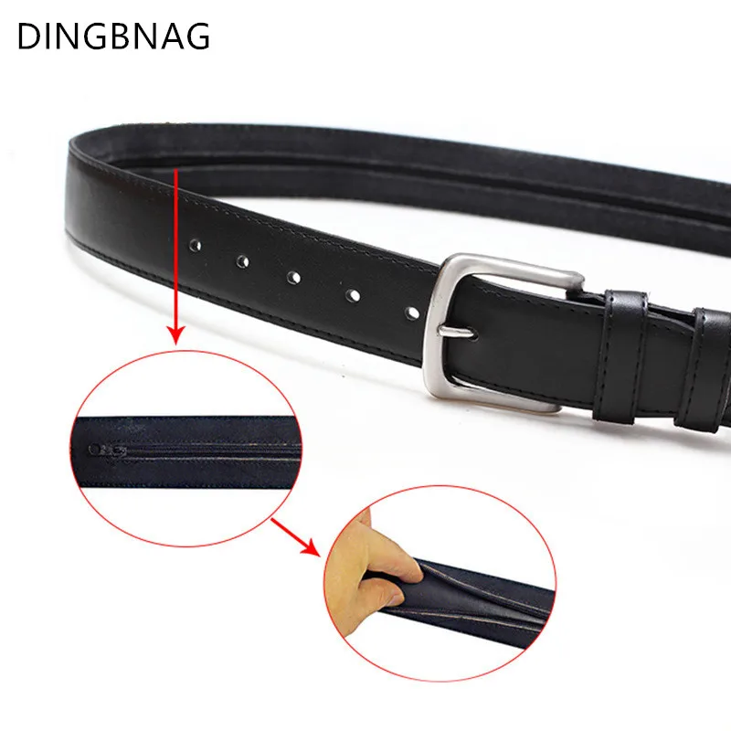 

High Quality Outdoor Men's Zipper Wallet Belt Inner Clip Anti-theft Zipper Pin Buckle Belt Casual Hidden Zipper Wallet Men Belt