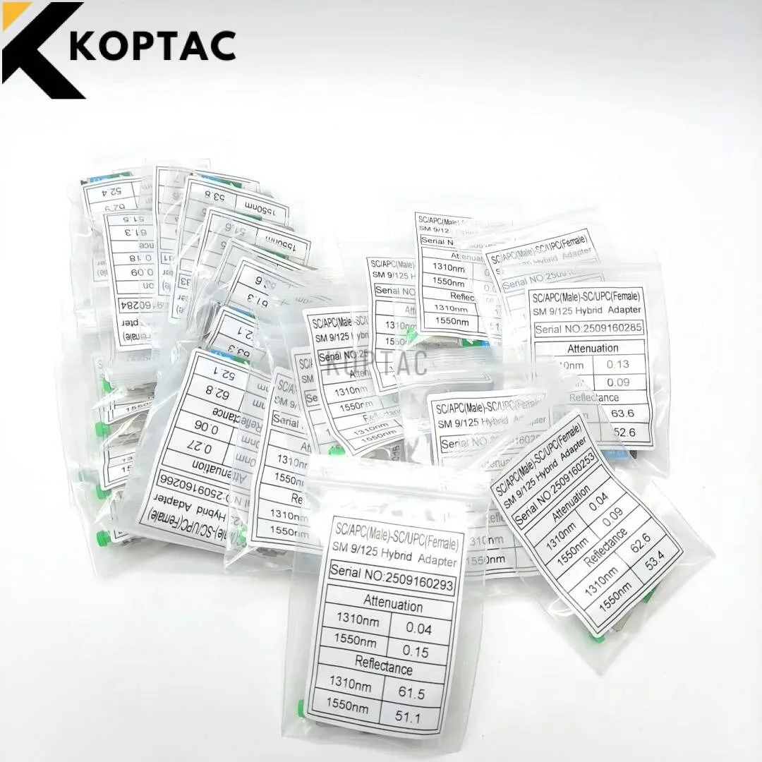 Optic Fiber Attenuator 0Db SC APC UPC Female 9/125 Single-Mode Converter Connector Optical Adapter Flange Coupler Attenuator 0dB