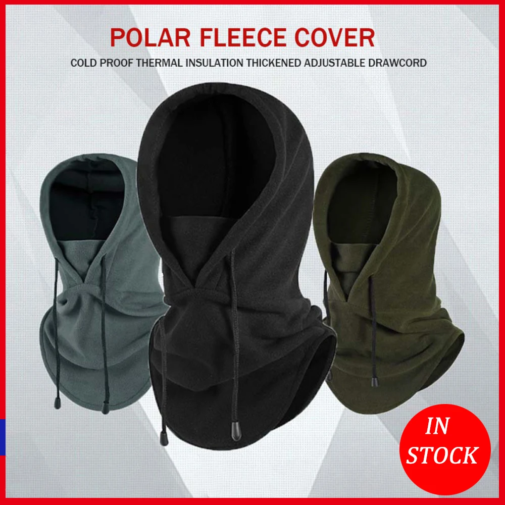 

Thermal Fleece Balaclava Hat Hooded Neck Warmer Cycling Face Mask Winter Skiing Sport Face Cover Men Windproof Masked Caps