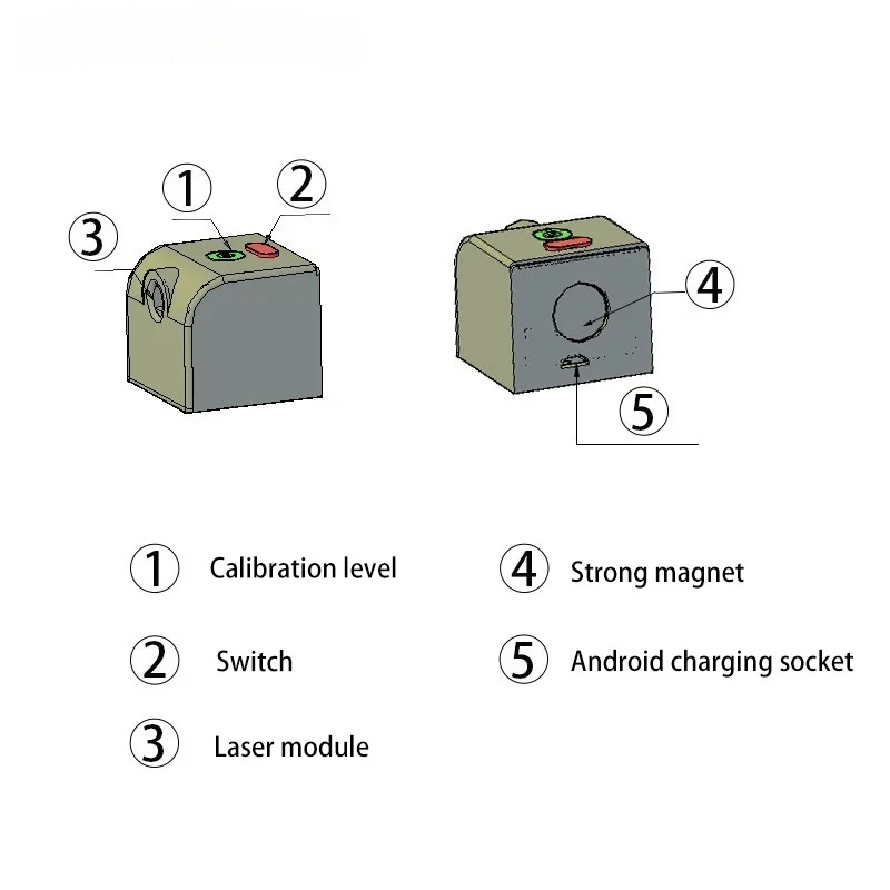 Mini Laser Level Horizontal Red Cross Line Dot Positioning Marker Vertical Line Tool Portable With Strong Adsorption Function