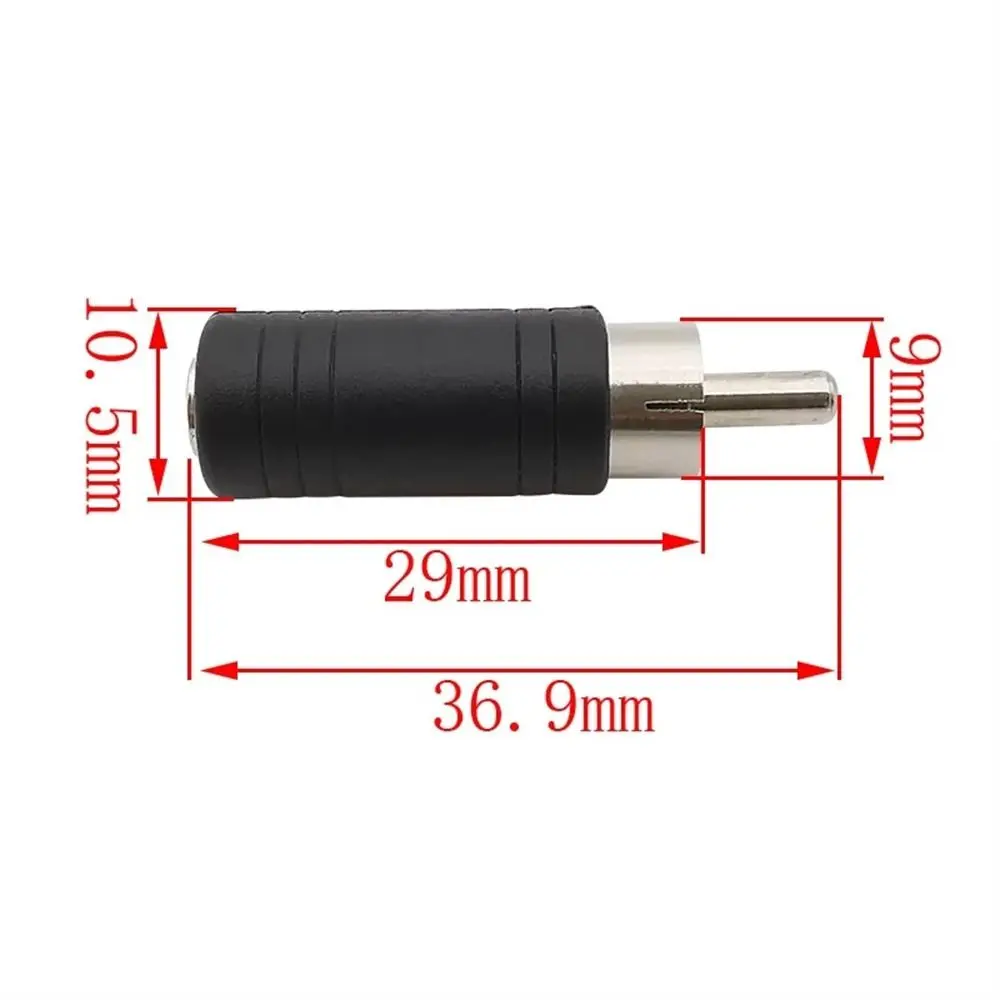 Conector de enchufe, conector convertidor negro y rojo, adaptador de Audio, enchufe macho RCA a adaptador de 3,5mm, conector hembra de 3,5mm